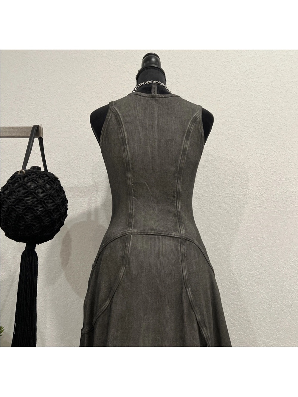 Rundholz Washed Charcoal Architectural Midi Dress M - Picture 8 of 16